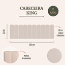 Ver imagem 2 de Cabeceira King Kit 10 Placas Modelo Arredondada - Suede Creme / Off White