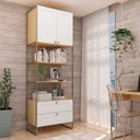 Ver imagem 1 de Guarda Roupa Closet Modulado 82cm 2 Portas 2 Gavetas 100%mdf Cor:savana com Branco