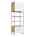 Ver imagem 2 de Guarda Roupa Closet Modulado 82cm 2 Portas 2 Gavetas 100%mdf Cor:savana com Branco