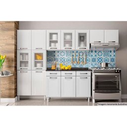 Armário de Geladeira p/ Cozinha Topázio c/ 2 Portas Branco - Telasul - 5 Armário de Geladeira p/ Cozinha Topázio c/ 2 Portas Branco - Telasul - 5