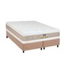 Cama Box King: Colchão Molas Ensacadas Castor Pocket Silver Star Air Double + Base Crc Suede Clean( - 1