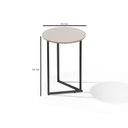 Ver imagem 6 de Mesa Lateral Jade Pé De Ferro Estilo Industrial Preto/Off