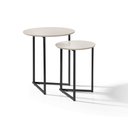 Ver imagem 1 de Mesa Lateral Jade Pé De Ferro Estilo Industrial Preto/Off