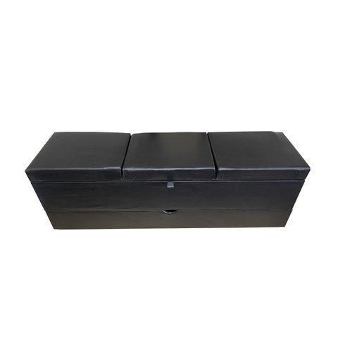 RECAMIER PUFF BAÚ SAPATEIRA COM GAVETA 1,58 CM PARA CAMA BOX QUEEN SIZE - PRETO CORINO