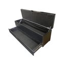 Ver imagem 3 de RECAMIER PUFF BAÚ SAPATEIRA COM GAVETA 1,58 CM PARA CAMA BOX QUEEN SIZE - PRETO CORINO