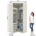 Ver imagem 3 de Guarda Roupa Canto Armário Multiuso Roupeiro Quarto Cabideiro 2 Portas 5 Prateleiras Areia