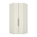 Ver imagem 2 de Guarda Roupa Canto Armário Multiuso Roupeiro Quarto Cabideiro 2 Portas 5 Prateleiras Areia