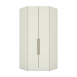 Guarda Roupa Canto Armário Multiuso Roupeiro Quarto Cabideiro 2 Portas 5 Prateleiras Areia - 2