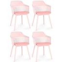 Ver imagem 1 de Kit 4 Cadeiras de Jantar Estofada Marcela - Rosa