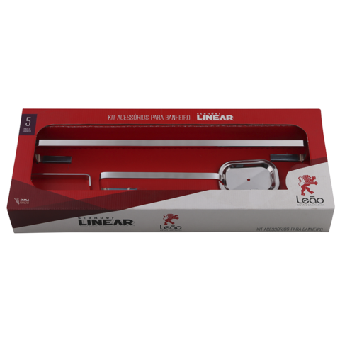 Kit Acessório para Banheiro Stander Linear Leão Metais 05 Peças