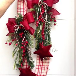Fita de Porta Xadrez e Estrela de Veludo 1,90x25cm - 1