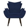 Kit 2 Poltrona Cadeira Fenzzi Palito Tabaco Suede Azul Marinho - Florenzze Móveis - 3
