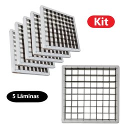 Jogo de 5 Lâminas Picador Fatiador Cortador De Legumes 10mm - 4