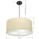 Ver imagem 1 de Lustre Pendente Cilíndrico Vivare Free Lux Pe-4386pr Cúpula em Tecido - 50x25cm