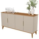 Ver imagem 3 de Aparador Buffet para Sala de Jantar 4 Portas 160cm Dante L05 Jequitibá Off White Fosco - Lyam Decor
