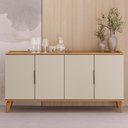 Ver imagem 2 de Aparador Buffet para Sala de Jantar 4 Portas 160cm Dante L05 Jequitibá Off White Fosco - Lyam Decor