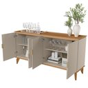 Ver imagem 6 de Aparador Buffet para Sala de Jantar 4 Portas 160cm Dante L05 Jequitibá Off White Fosco - Lyam Decor