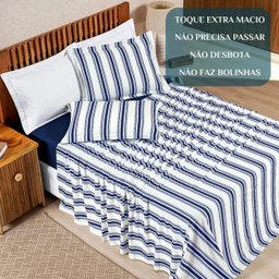 Conjunto Cama King Size Scarlett 100% Algodao Super Luxuoso:azul - 5