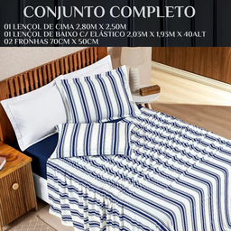 Conjunto Cama King Size Scarlett 100% Algodao Super Luxuoso:azul - 6