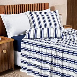 Conjunto Cama King Size Scarlett 100% Algodao Super Luxuoso:azul
