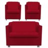 Kit 2 Poltronas e Namoradeira Tilla Suede Vermelho TWdecora - 1