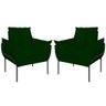 Kit 2 Poltronas Luxo Base Reforçada Metal Preto Cor:verde - 1