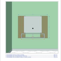 Painel para Tv até 42 Polegadas 2 Nichos Navi - 4