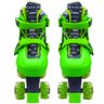 Patins Infantil 4 Rodas Paralelas com Luz Led Quad Roller Tam M Verde - 1