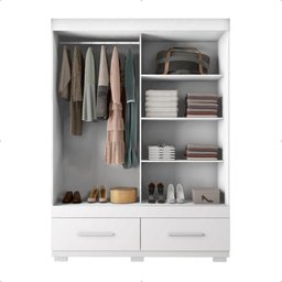 Guarda Roupa Mongi 2 Portas 2 Gavetas Branco Caemmun - 4