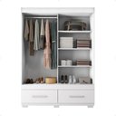 Ver imagem 4 de Guarda Roupa Mongi 2 Portas 2 Gavetas Branco Caemmun