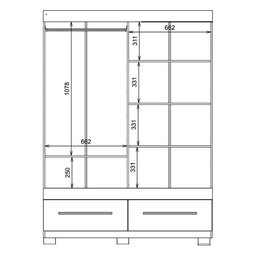Guarda Roupa Mongi 2 Portas 2 Gavetas Branco Caemmun - 5