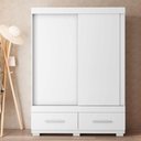 Ver imagem 1 de Guarda Roupa Mongi 2 Portas 2 Gavetas Branco Caemmun
