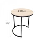 Ver imagem 5 de Kit 2 Mesas Laterais Redondas Industrial Encaixáveis Line