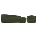 Ver imagem 2 de Kit Divã Recamier Orgânico França 250cm Lado Direito e Poltrona Amore Linho