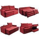 Ver imagem 2 de Sofá sem Caixa Retrátil Baú 2,00m Cama Inbox Secret Suede Velusoft Vermelho