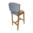 Ver imagem 4 de Kit 10 Banquetas Alta de Madeira Maciça Cerejeira Premium Ana com Encosto Linho Cinza