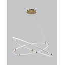 Ver imagem 1 de Lustre Pendente Moderno 2 Aneis Led 180w Dourado Ani