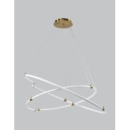 Lustre Pendente Moderno 2 Aneis Led 180w Dourado Ani - 1