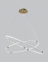 Ver imagem 1 de Lustre Pendente Moderno 2 Aneis Led 180w Dourado Ani