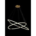 Ver imagem 3 de Lustre Pendente Moderno 2 Aneis Led 180w Dourado Ani