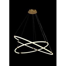 Lustre Pendente Moderno 2 Aneis Led 180w Dourado Ani - 3