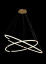 Ver imagem 3 de Lustre Pendente Moderno 2 Aneis Led 180w Dourado Ani