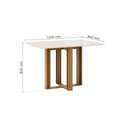 Ver imagem 3 de Mesa de Jantar 4 Lugares 1,2m Tampo MDF e Vidro Canto Reto Manu