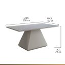 Ver imagem 3 de Mesa de Jantar Retangular 8 Lugares 200x100cm Lia Tampo Vidro Off White CCS