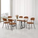Ver imagem 1 de Conjunto Sala de Jantar com 6 Cadeiras Betina Marrom/Black/Terracota/Off White