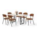 Ver imagem 2 de Conjunto Sala de Jantar com 6 Cadeiras Betina Marrom/Black/Terracota/Off White