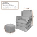 Ver imagem 3 de Poltrona Eros com Puff 75cm Veludo Cinza - Sallar Home