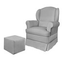 Ver imagem 2 de Poltrona Eros com Puff 75cm Veludo Cinza - Sallar Home