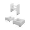 Cama Infantil + Colchão com 2 Baus Organizador Escada Luna Plus Branco - 6