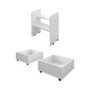 Ver imagem 6 de Cama Infantil + Colchão com 2 Baus Organizador Escada Luna Plus Branco